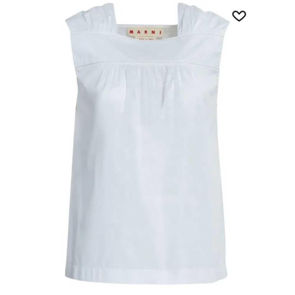 Marni Ivory Ruched Sleeveless Top
